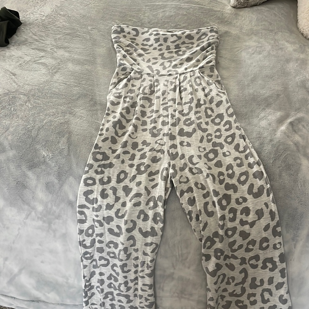 Leopard jumpsuit.